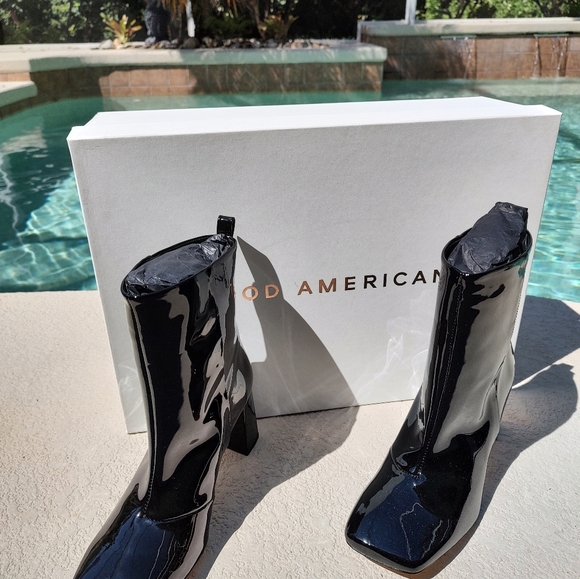 Good American square toe heeled ankle booties - Picture 4 of 8